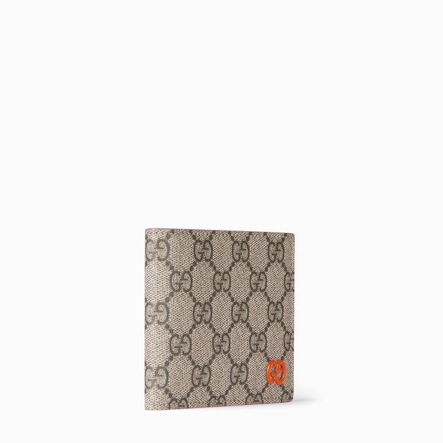 Cartera dos pliegues, GG e interior naranja