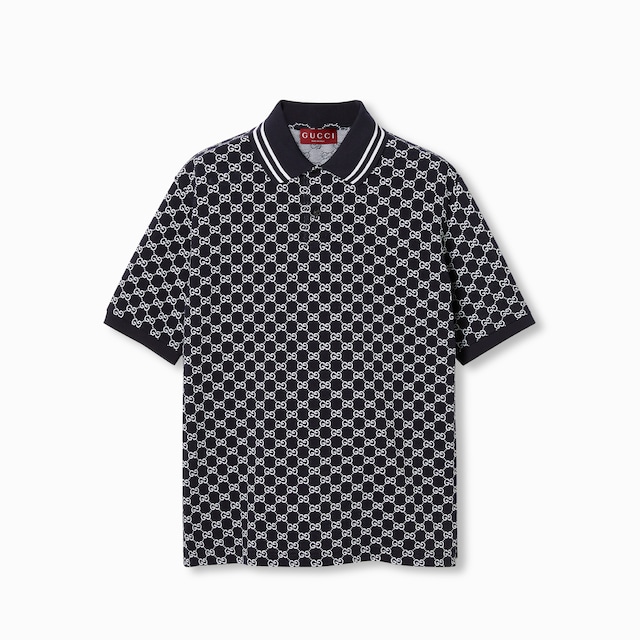 Polo in piquet di cotone GG jacquard