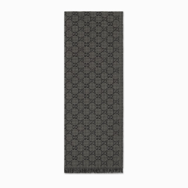 GG wool and silk jacquard stole