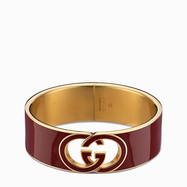 Gucci Interlocking enamel cuff bracelet