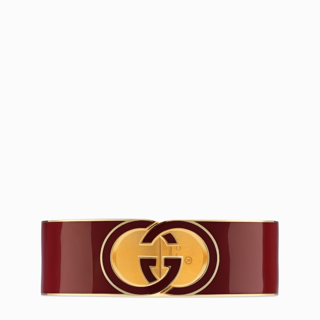 Gucci Interlocking enamel cuff bracelet