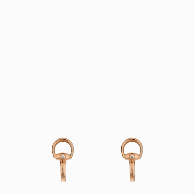 Horsebit 18k diamond stud earrings