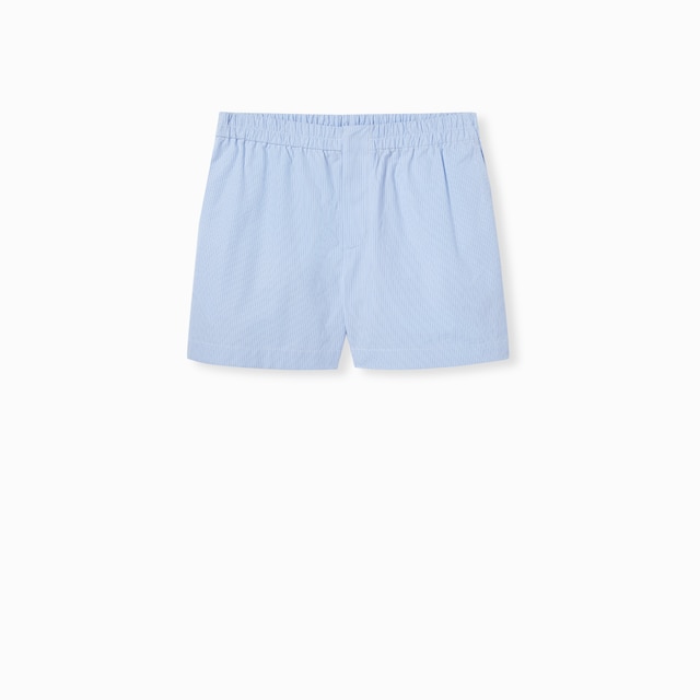 Short en coton à rayures avec broderie