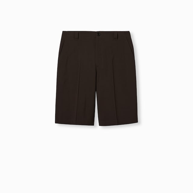 Short en gabardine de laine avec broderie