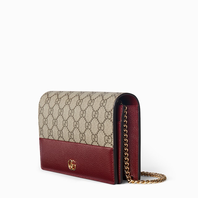 GG Marmont bi-color wallet on chain
