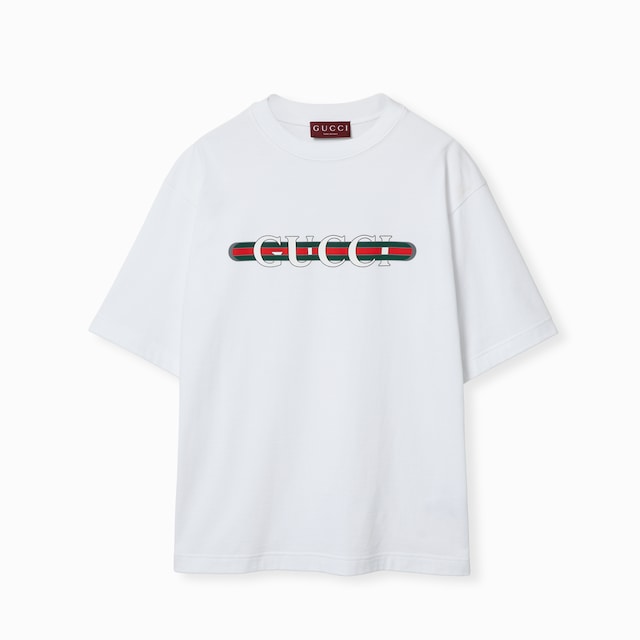 プリント コットンジャージー Tシャツ