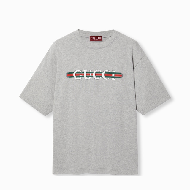 Cotton jersey T-shirt with Gucci print