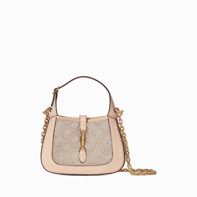 Jackie 1961 mini crystal GG lizard bag