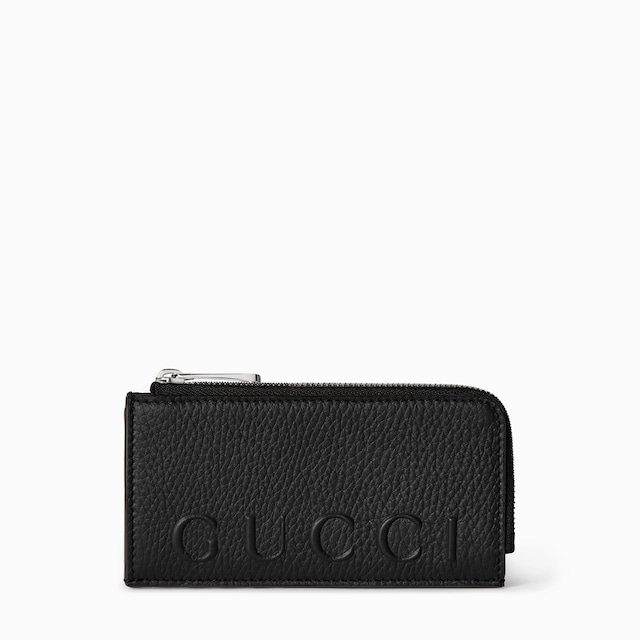 Zip card case with logo