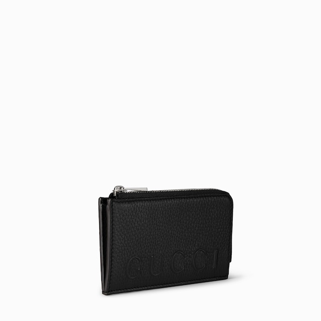 Zip card case with logo