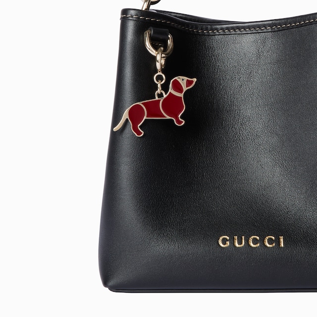 Dog-shaped bag charm