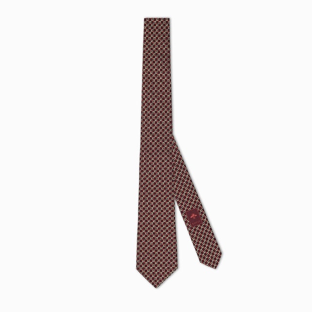 Horsebit silk jacquard tie