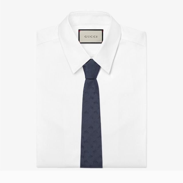 Equestrian silk jacquard tie