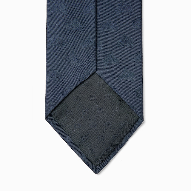 Equestrian silk jacquard tie