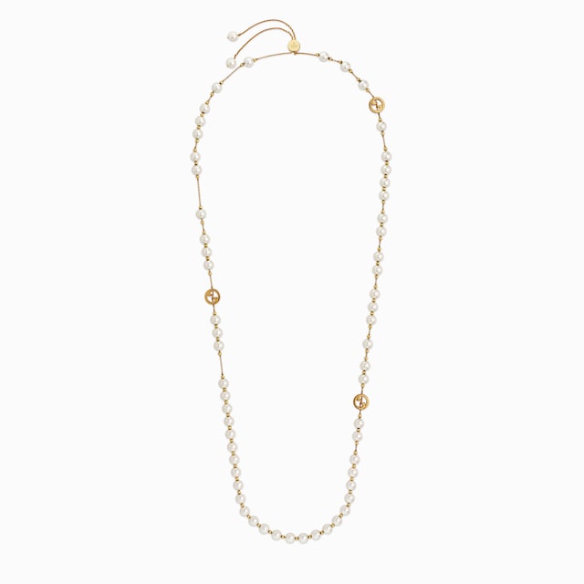 Gucci Interlocking long pearl necklace