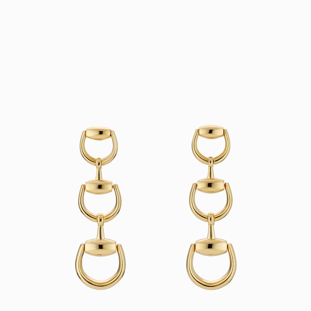 25新作 グッチ ホースビット 18K ダイヤモンド ドロップピアス ホースビット〕18K ピアス18K イエローゴールド | GUCCI公式