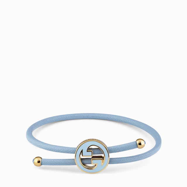 Bracelet with enamel Round Interlocking G