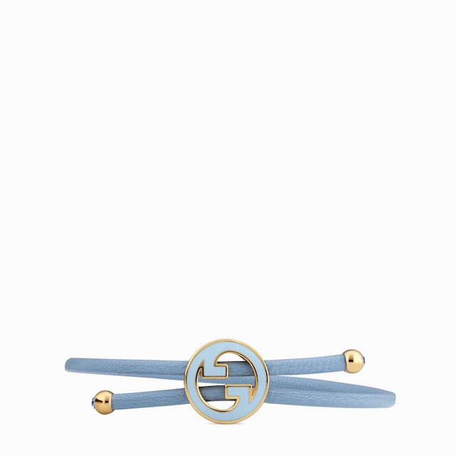 Bracelet with enamel Round Interlocking G
