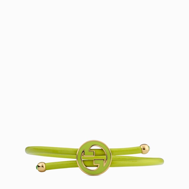 Bracelet with enamel Round Interlocking G