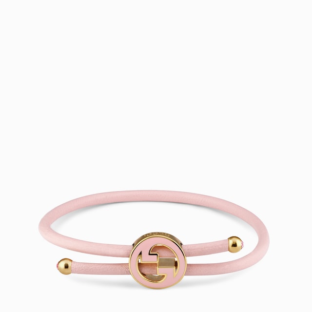Bracelet with enamel Round Interlocking G