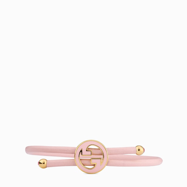 Bracelet with enamel Round Interlocking G