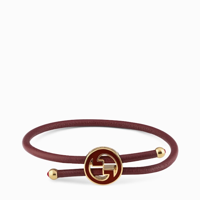 【GUCCI】ラッカーフィニッシュ ラウンド ブレスレット ラッカーフィニッシュ ラウンド インターロッキングG