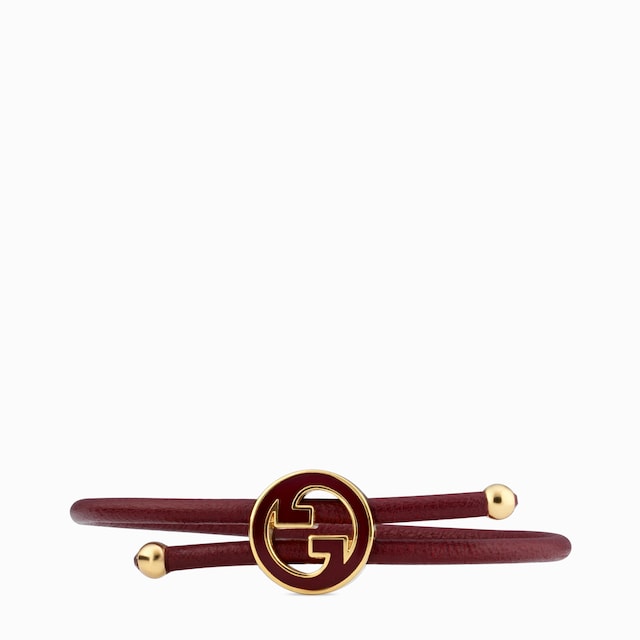 Bracelet with enamel Round Interlocking G
