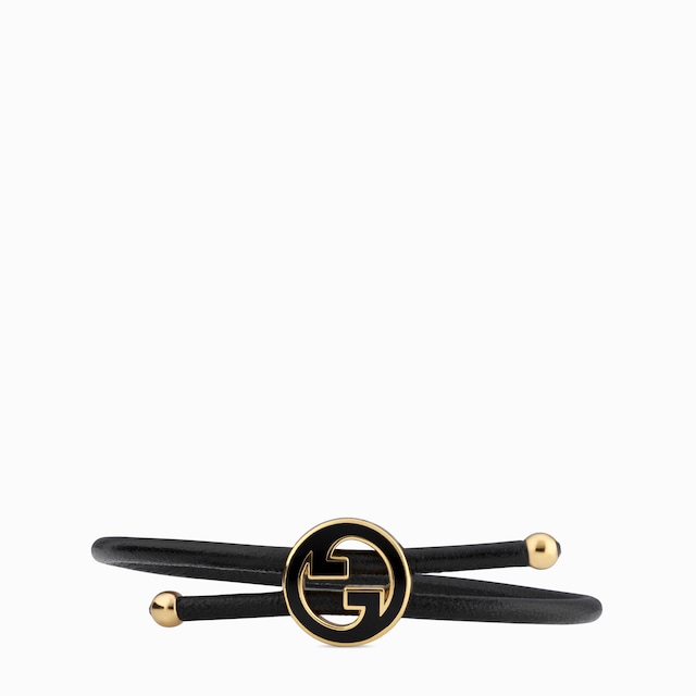 Bracelet with enamel Round Interlocking G