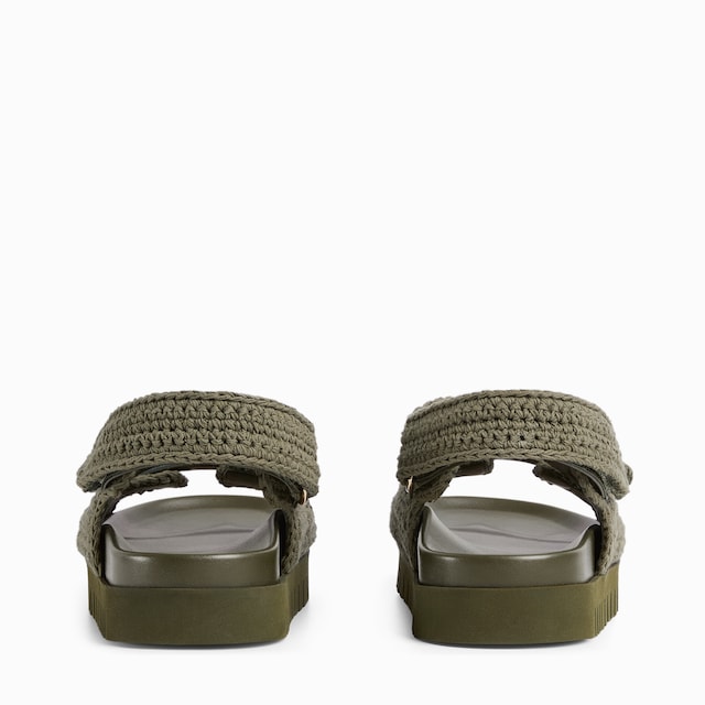 Sandalia de piel con Doble G para mujer