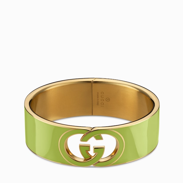 Gucci Interlocking enamel cuff bracelet