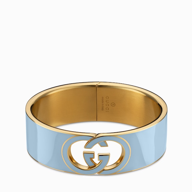 Gucci Interlocking enamel cuff bracelet