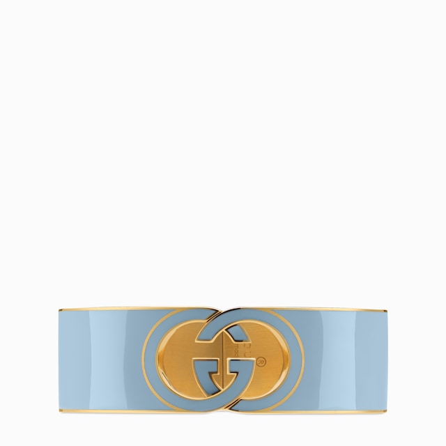 Gucci Interlocking enamel cuff bracelet