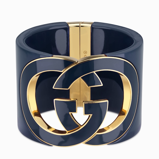 Gucci Interlocking pearl bracelet in light gold-toned brass