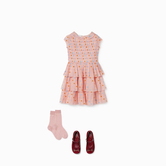 Children's embroidered organza dress