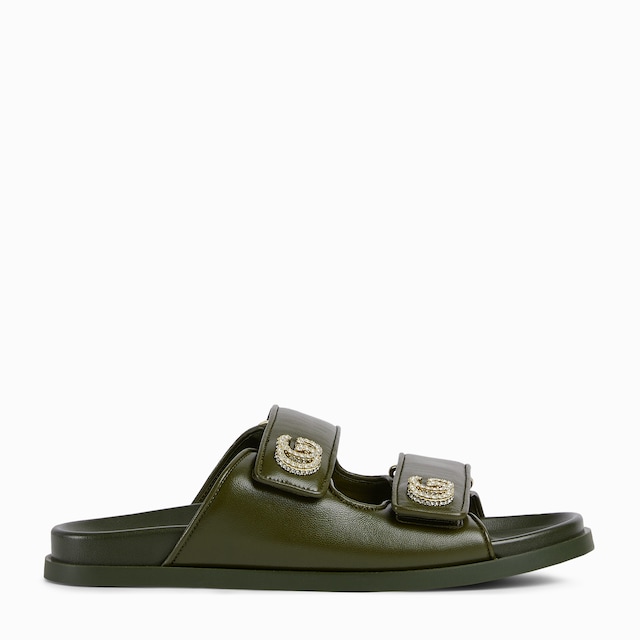 Women's sandal with crystal Double G