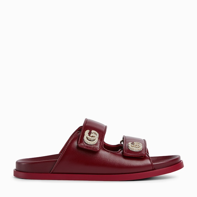 Women's sandal with crystal Double G