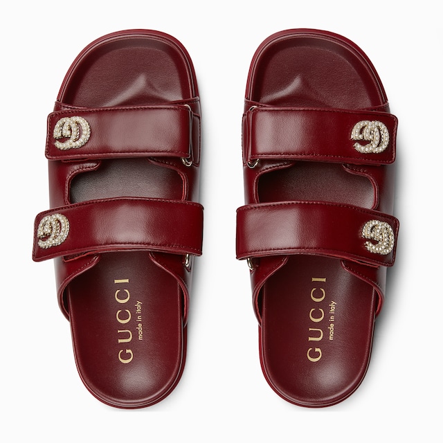 シューズ・サンダルその他 GUCCI Woman Flat sandals Red 827856CLG00 6207 Women's Horsebit sandal in Rosso Ancora red leather | GUCCI® US
