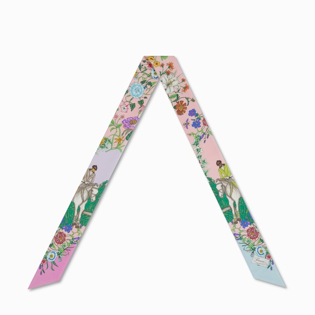 Printed silk twill ribbon