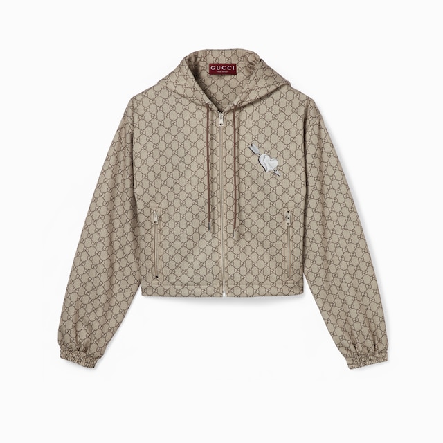 Printed technical jersey zip jacket
