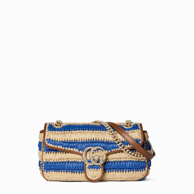 Mittelgroße, geflochtene GG Marmont Schultertasche