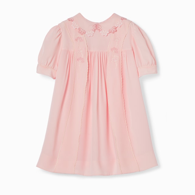 Children's embroidered silk dress