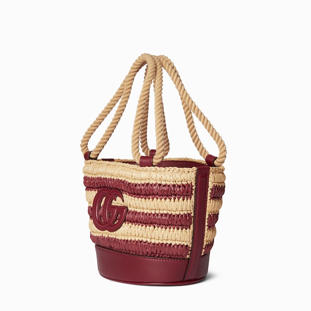 Woven mini bucket bag
