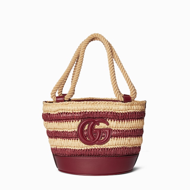 Woven mini bucket bag
