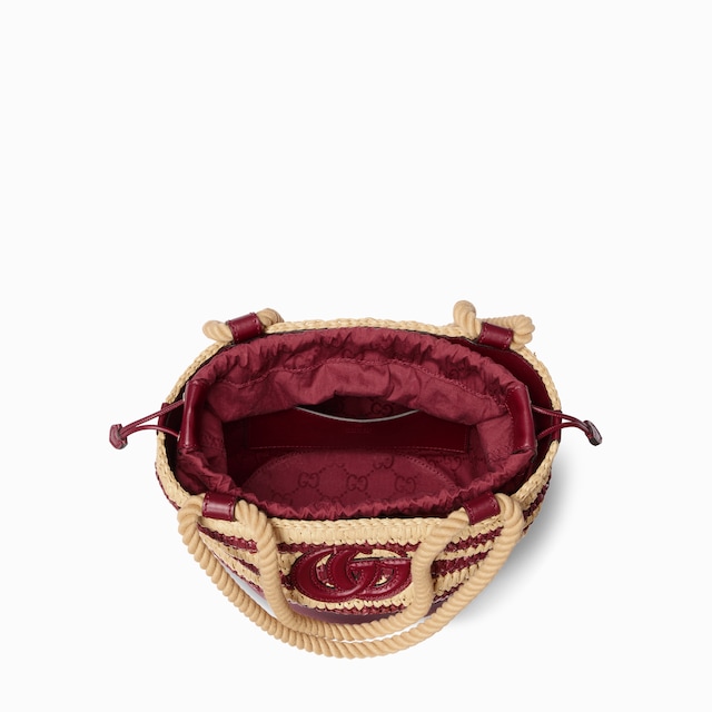 Woven mini bucket bag
