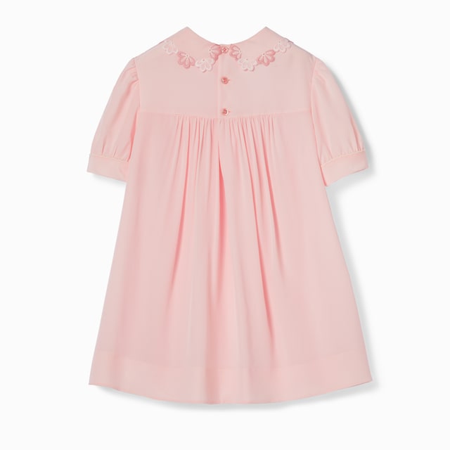 Children's embroidered silk dress