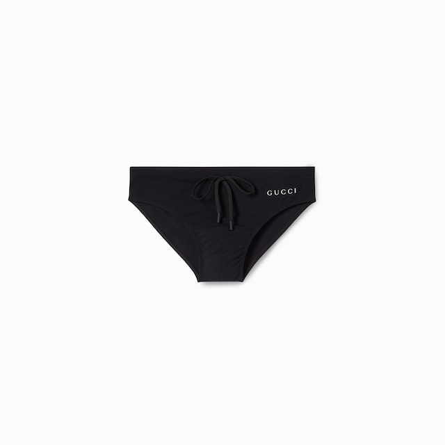 Elastane swim briefs with print
