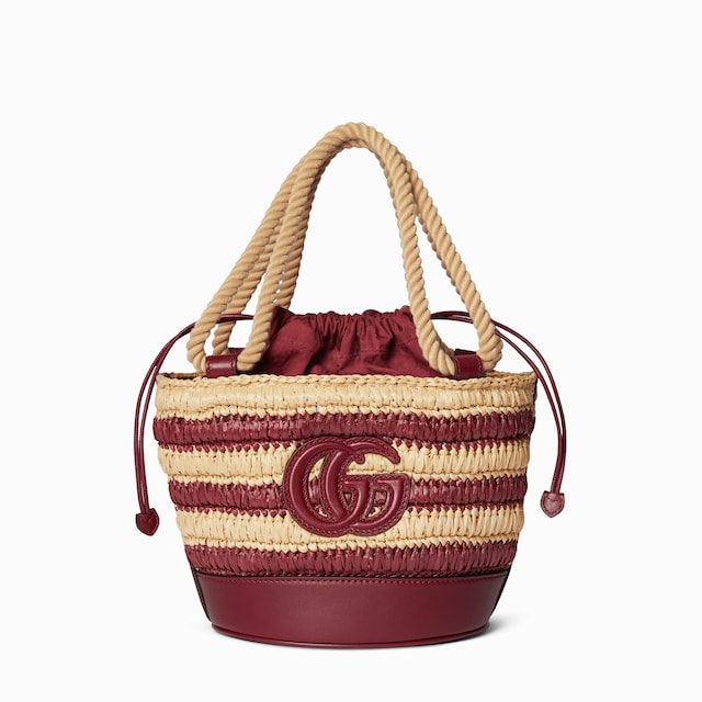 Woven mini bucket bag
