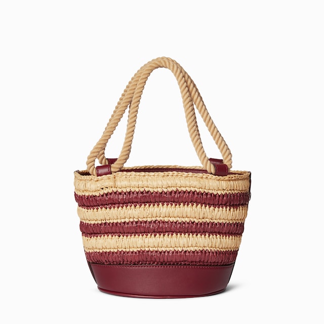 Woven mini bucket bag
