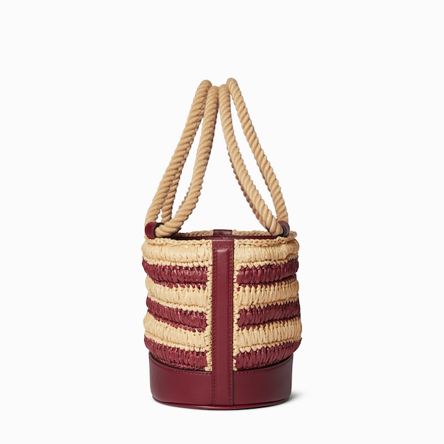 Woven mini bucket bag
