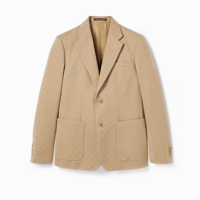 GG cotton gabardine jacquard jacket